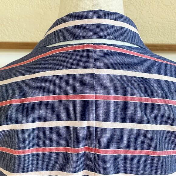 Gap The Academy Blazer Blue Pink White Striped Button up Suit Jacket SZ 4 - Picture 11 of 13